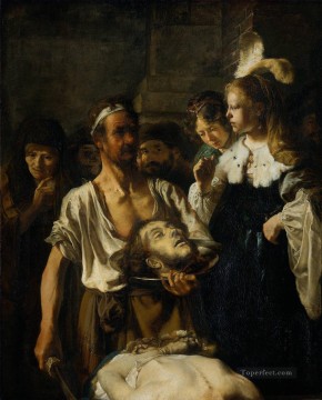 La decapitación de Juan Bautista Rembrandt. Pinturas al óleo